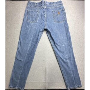 VTG Carhartt Jeans Mens 40x34 Blue Denim Relaxed Fit Classic Workwear USA Style